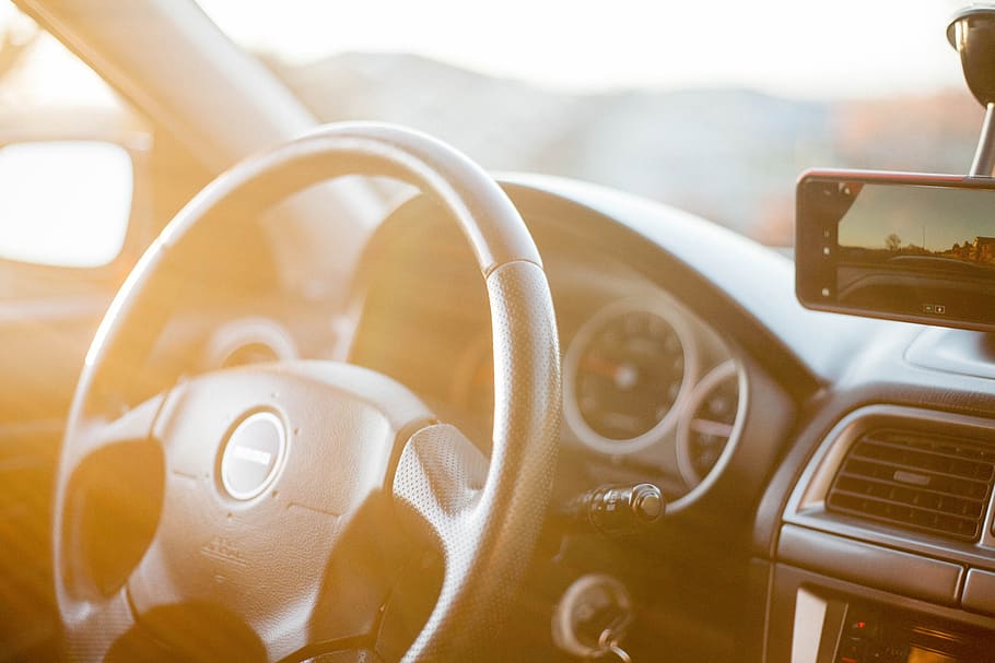 car, interior, steering, wheel, sunlight, transportation, technology HD wallpaper