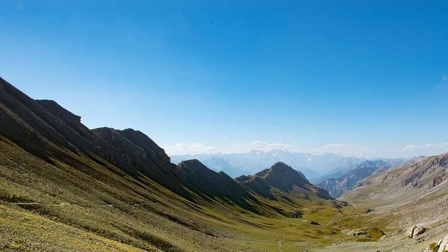 mountain, landscape, sky, panorama, nature, green, cloud, summer HD wallpaper