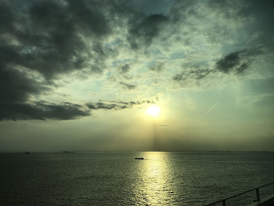 Sea, Twilight, Sunset, scenics, water, tranquility, tranquil scene HD wallpaper