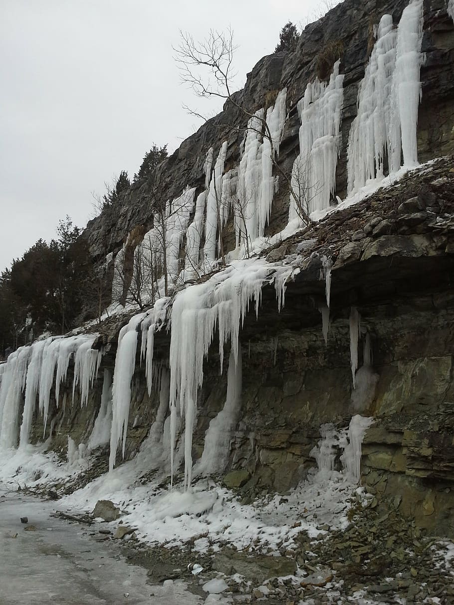 ice, nature, limestone, rocks, cold, ze, weather, ice storm HD wallpaper