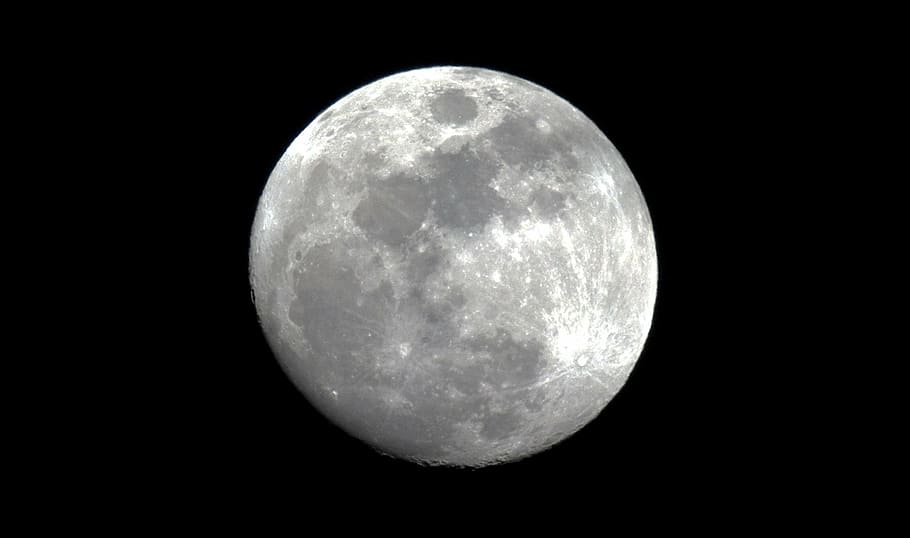 photography of full moon, space, sky, night, astronomy, moon surface HD wallpaper