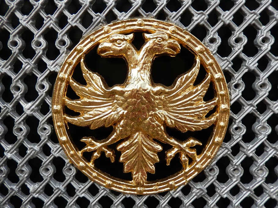 door, logo, framework, escutcheon, eagle, close-up, pattern HD wallpaper