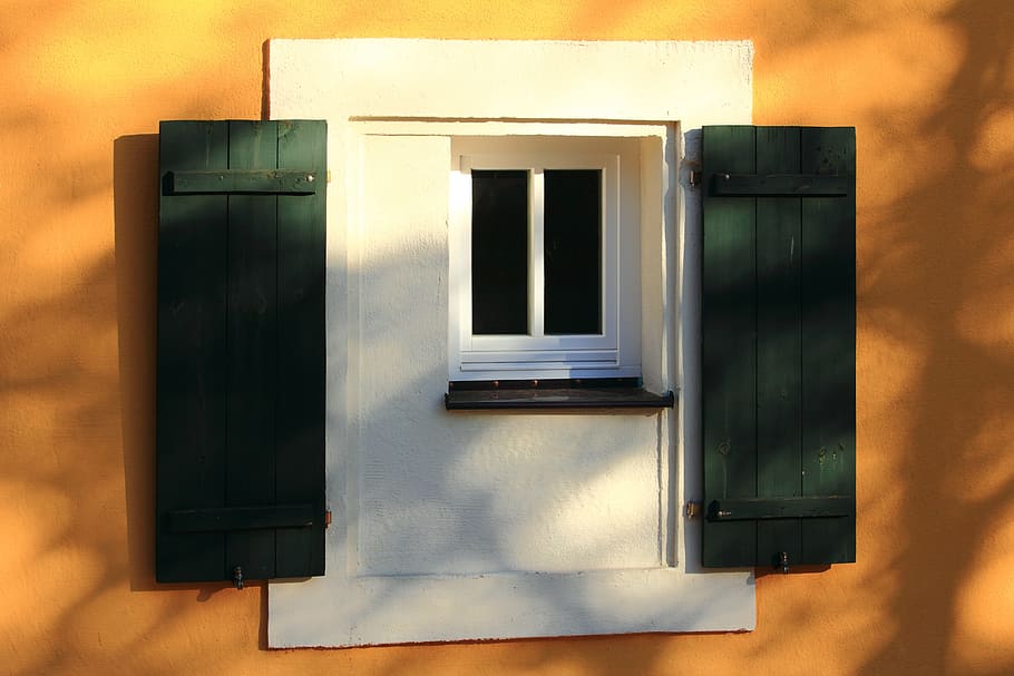 window, open, green, yellow, white, architecture, building exterior HD wallpaper