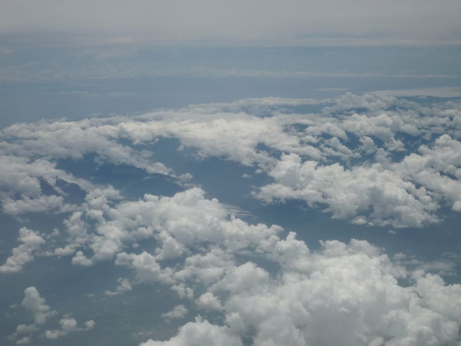 sky, clouds, blue, cloudscape, nature, cloudy, cloud - sky HD wallpaper