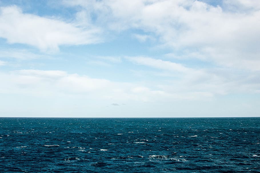 blue ocean, wide body of water horizon during daytime, photograph HD wallpaper
