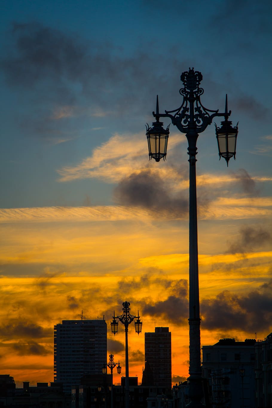 Clouds, Mood, Yellow Sky, Sky, Blue Sky, evening, contrast HD wallpaper