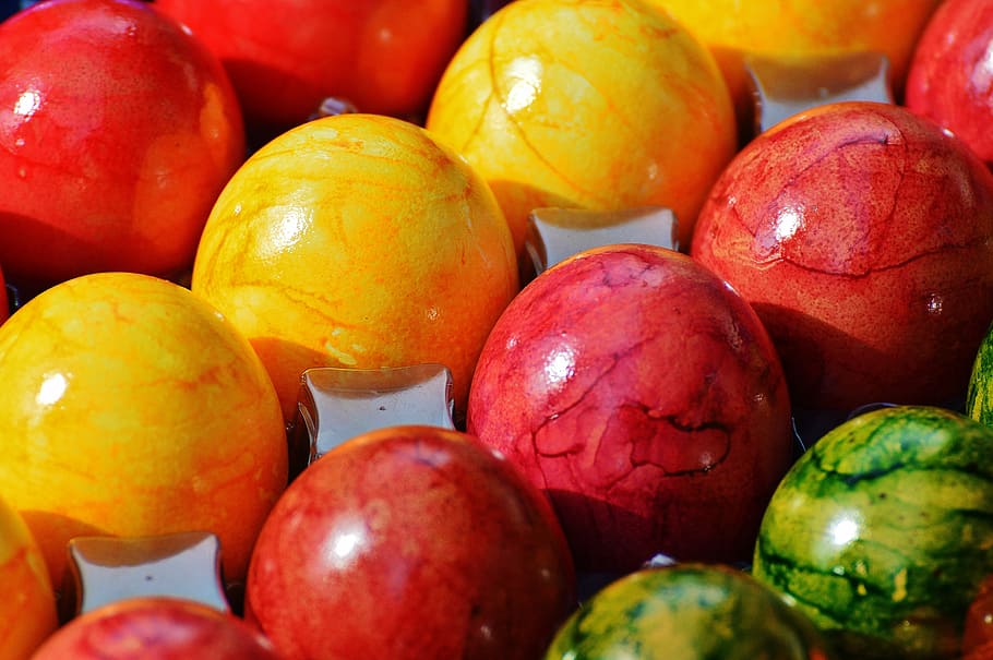 easter, easter eggs, colorful, happy easter, colored, food HD wallpaper