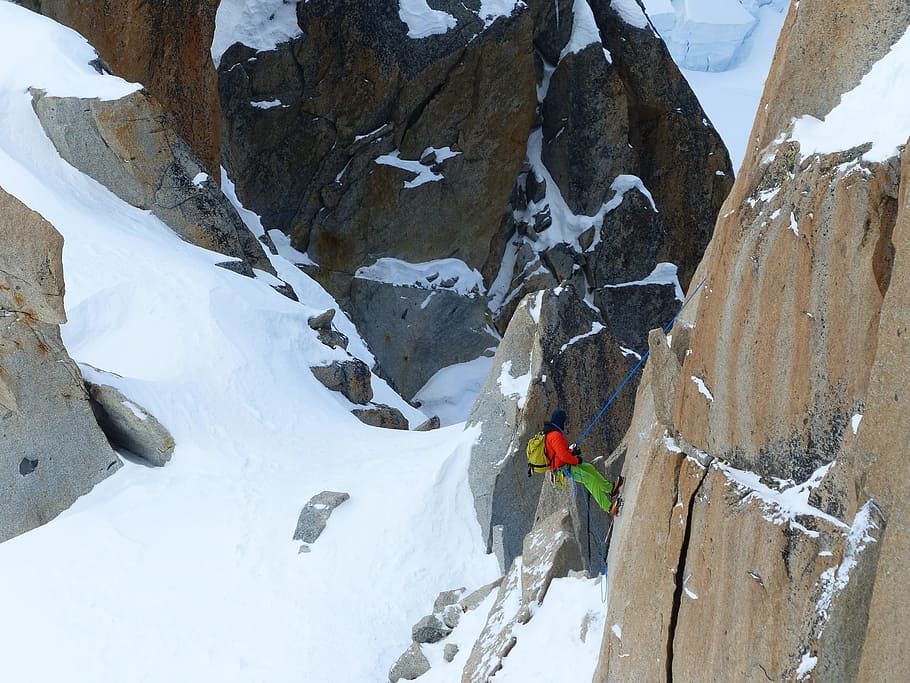 alps, climbing, mountain, snow, sport, nature, winter, mountaineering HD wallpaper