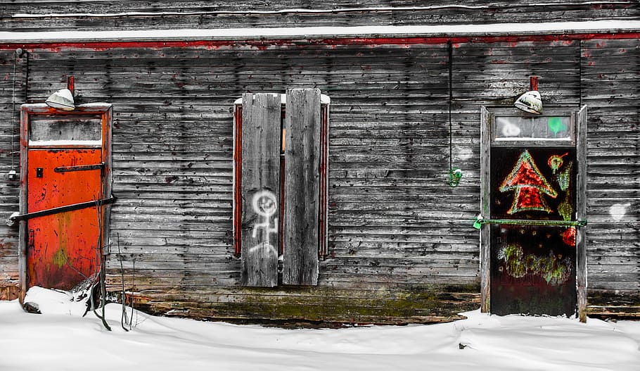 wall, old, doors, dirty, aged, building, architecture, painting HD wallpaper