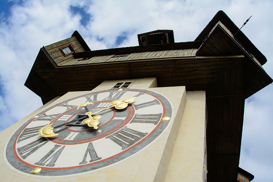 clock tower, graz, austria, styria, landmark, architecture HD wallpaper