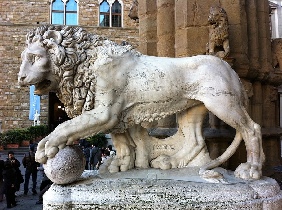 lion, florence, place, sculpture, art and craft, statue, architecture HD wallpaper