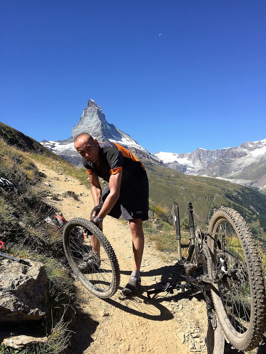 Alpine, Switzerland, Nature, Cycling, breakdown, matterhorn, HD wallpaper