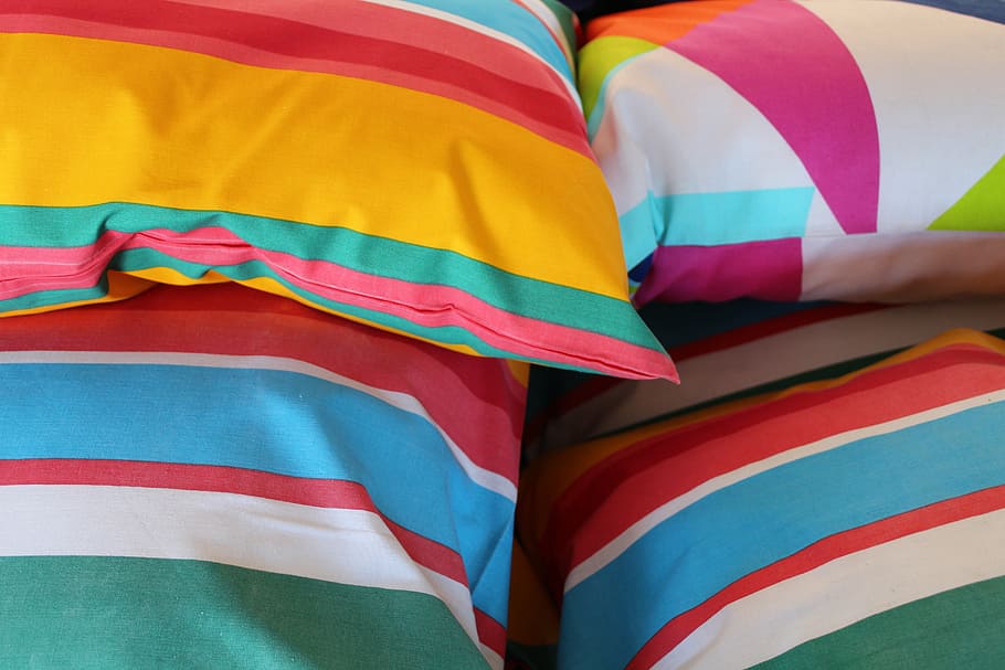 four assorted-color throw pillows, reference, colorful, multi colored HD wallpaper