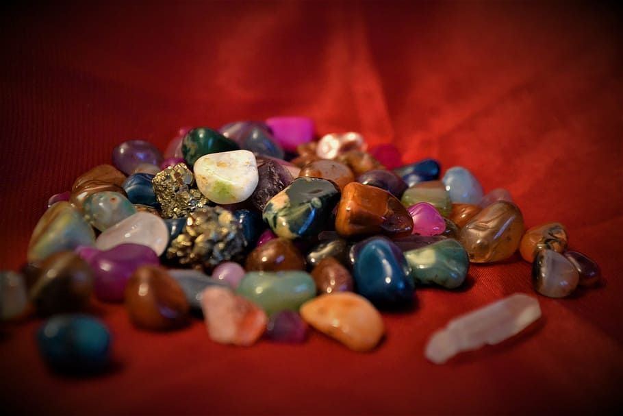 assorted bead lot, stones, gems, minerals, crystal, semi precious stones, HD wallpaper
