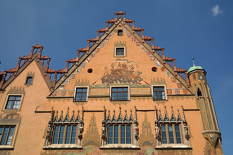 Town Hall, Ulm, Window, Facade, Painting, ulmer hall, frescoes HD wallpaper