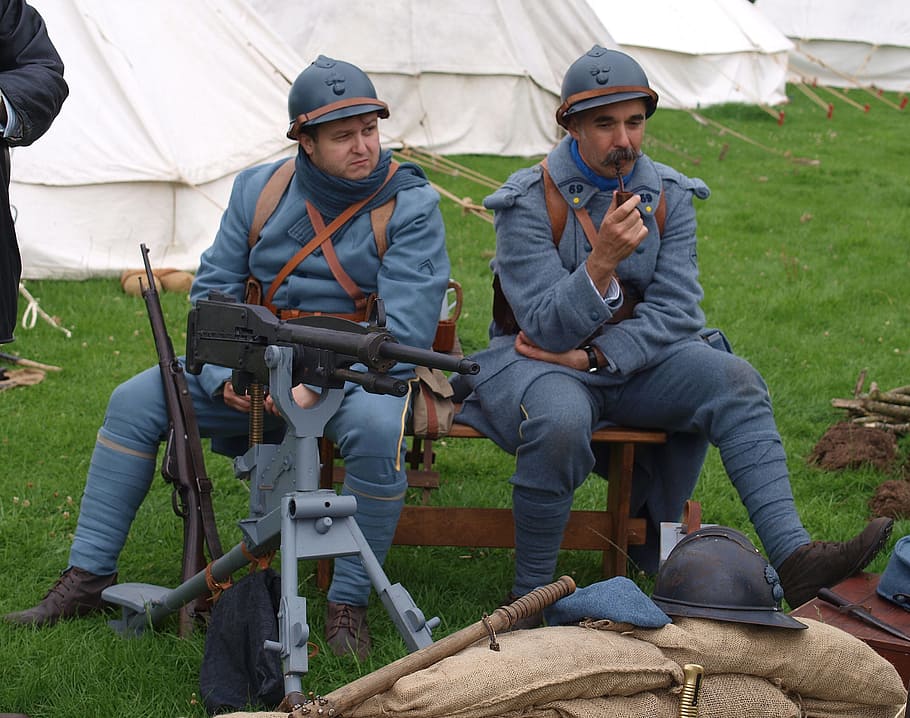 french, army, war, costume, real people, two people, men, front view HD wallpaper