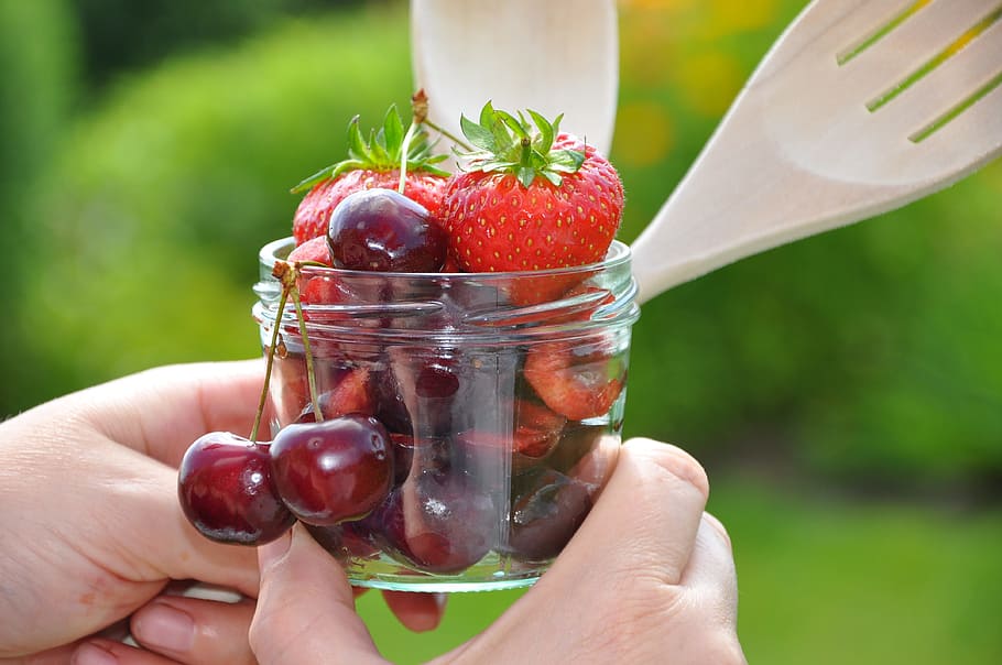 Jam, Fruit, Delicious, Edible, red, glass, human Hand, food HD wallpaper