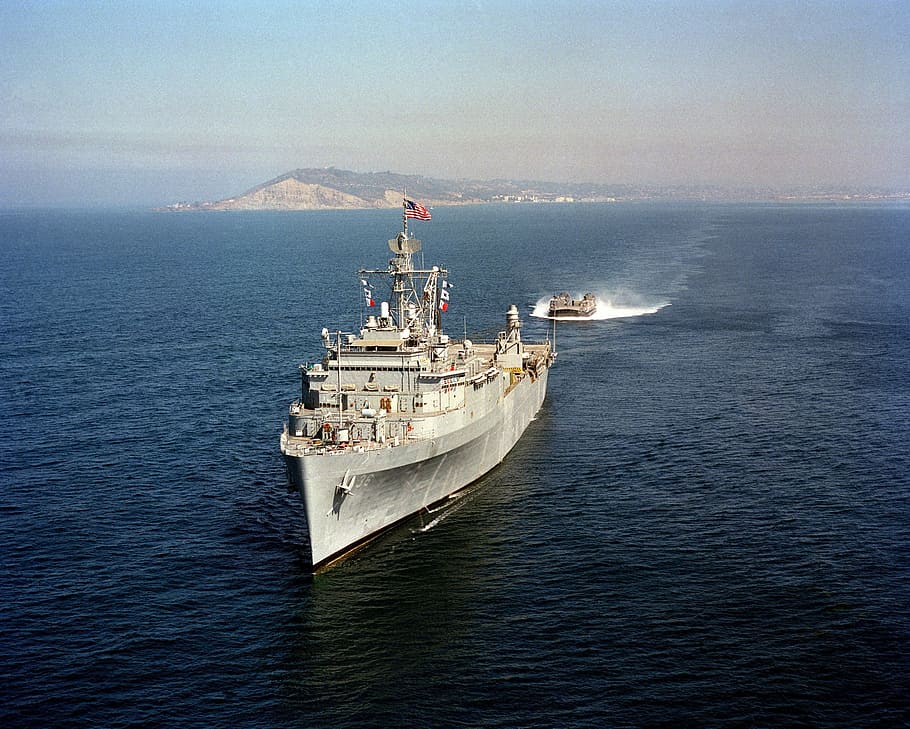 gray battle ship on sea, warships, battle ships, usa, military, HD wallpaper