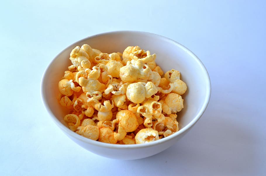 Popcorn, Snack, Food, Cinema, Movie, delicious, buttered, crunchy, HD wallpaper