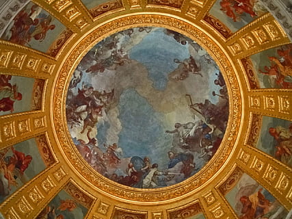 ceiling, round, vault, building, interior, religious monument HD wallpaper