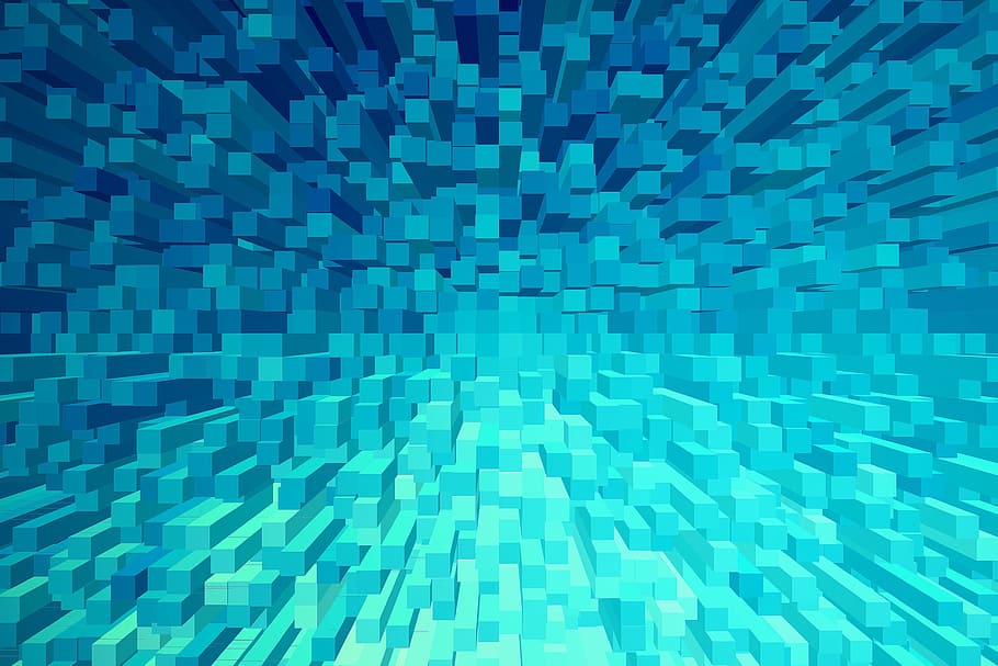 Blue abstract shapes, textures, backgrounds, pattern, futuristic, HD wallpaper