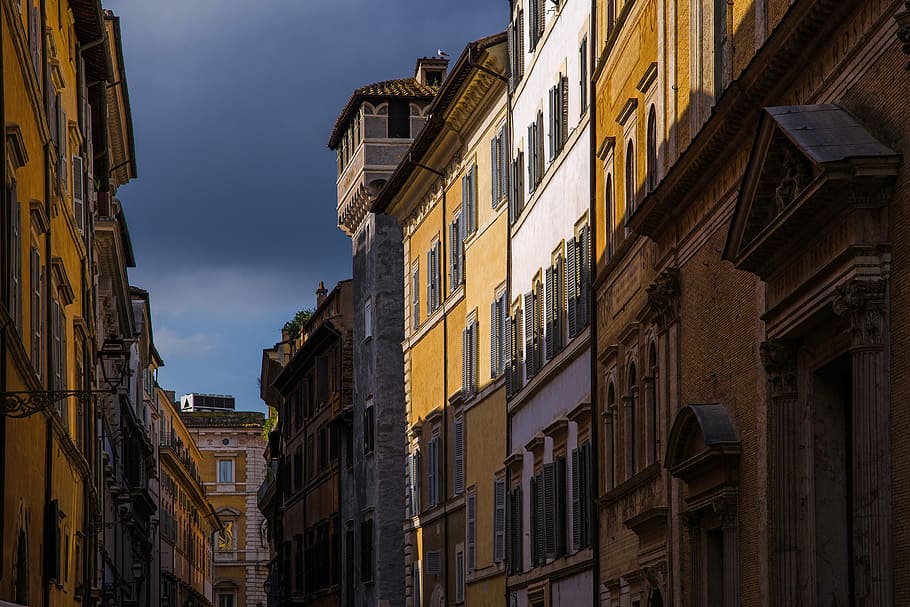 street, facade, building, architecture, ancient, roman, antique HD wallpaper
