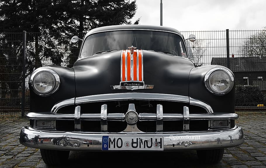 Auto, Vehicle, Oldtimer, Retro, black, chrome, car, old-fashioned HD wallpaper