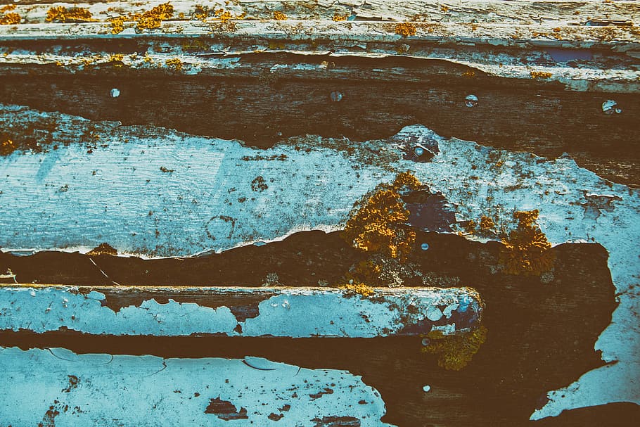 Close-up shot of faded wood and paint texture details, image captured on the coast in Deal, Kent, England HD wallpaper
