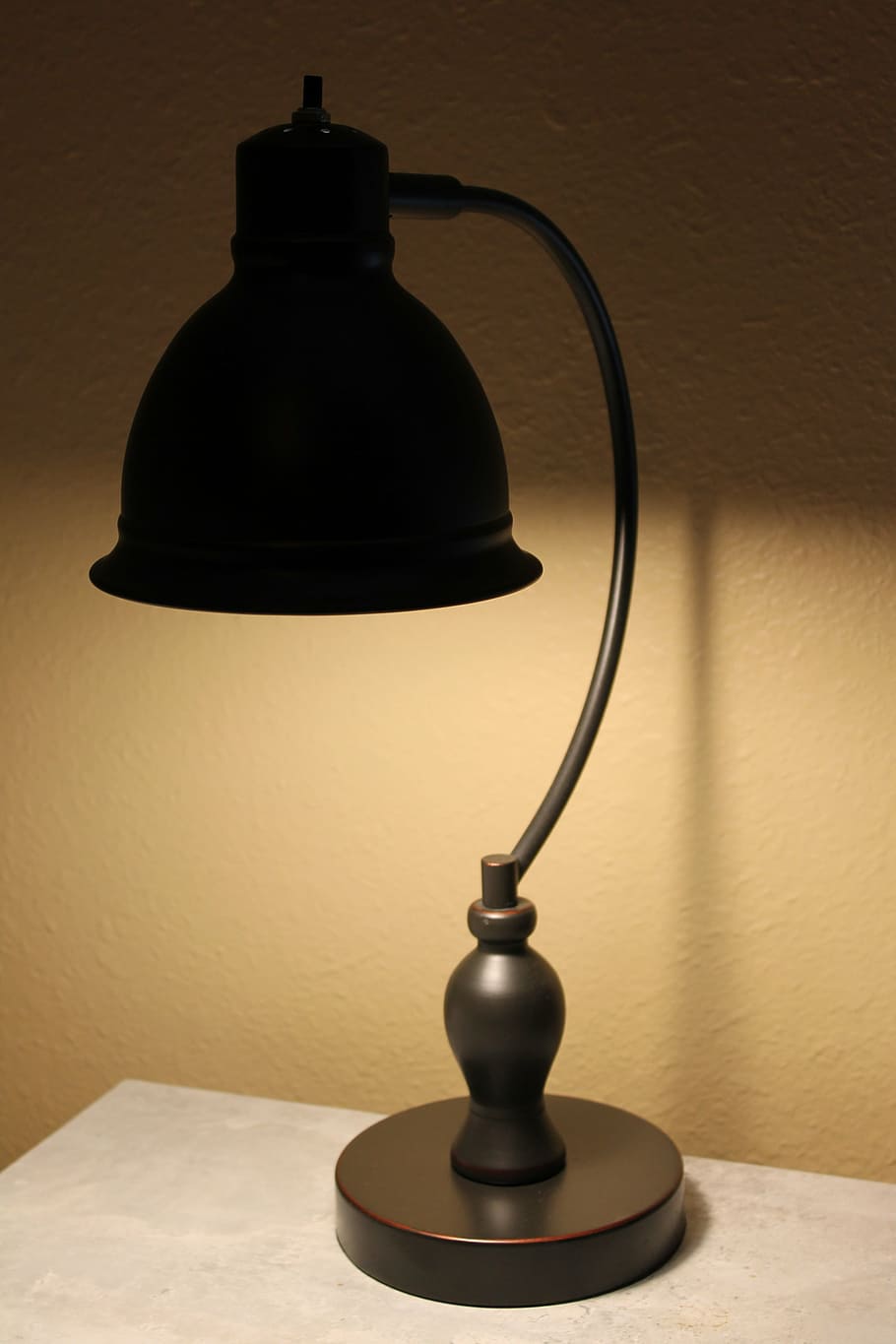 black table lamp, light, reading, home, retro, design, night