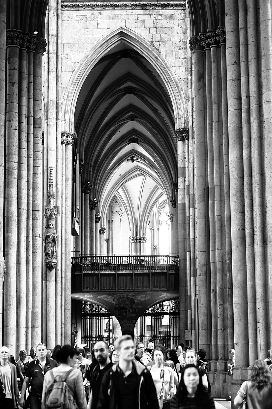 cologne, dom, light, mood, by looking, passage, cologne cathedral HD wallpaper