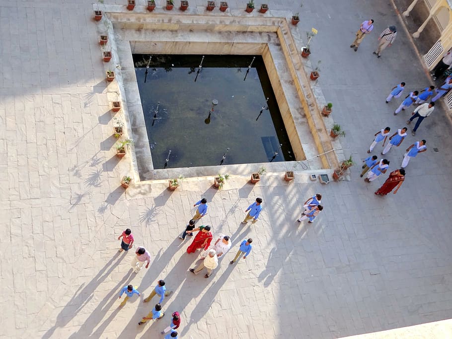 children, students, india, excursion, jaipur, large group of people HD wallpaper
