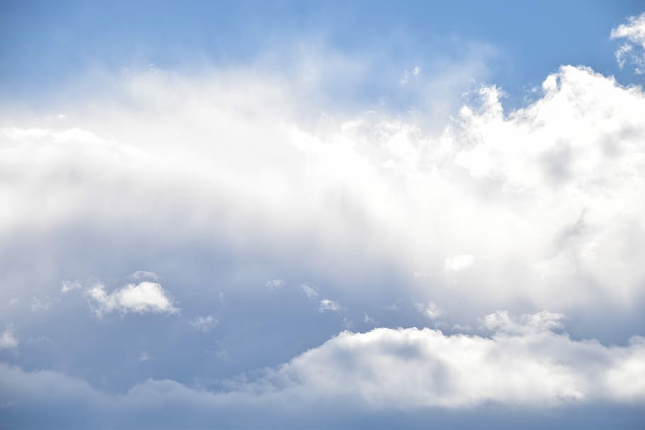 Blue Sky, White Clouds, Heaven, background, cloud - sky, backgrounds HD wallpaper