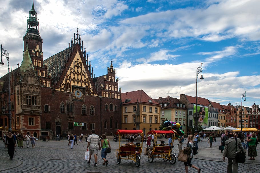 wroclaw, town hall, marketplace, poland, historic old town, HD wallpaper