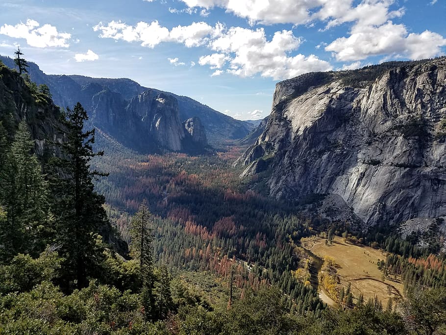 Valley, Clouds, Yosemite, Landscape, Sky, tourism, nature, travel HD wallpaper