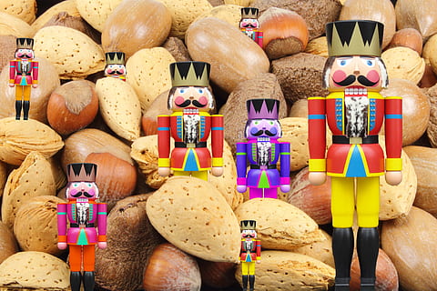 the Nutcracker with nuts, christmas, decoration, choice, variation HD wallpaper