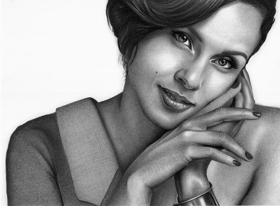 Portrait Pencil Sketch  Woman  imagicArt