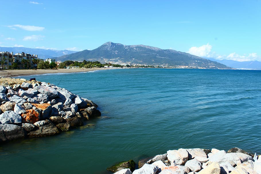 mediterranean, anamur mersin, coastal, landscape, water, scenics - nature, HD wallpaper