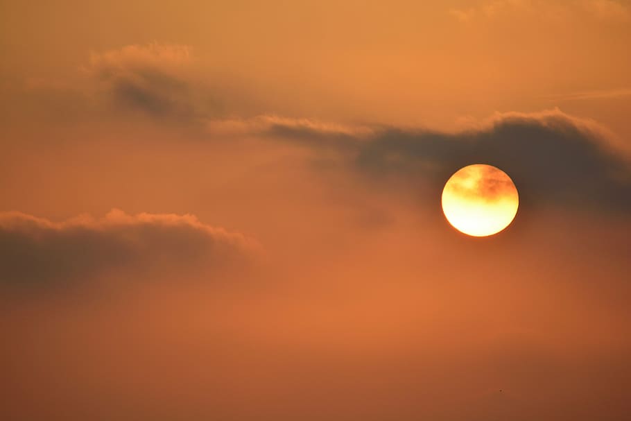 sunset, orange, backlight, sky, cloud - sky, beauty in nature HD wallpaper