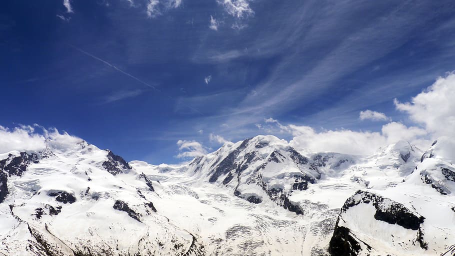 clouds, alps, switzerland, snow, mountain, cold temperature HD wallpaper