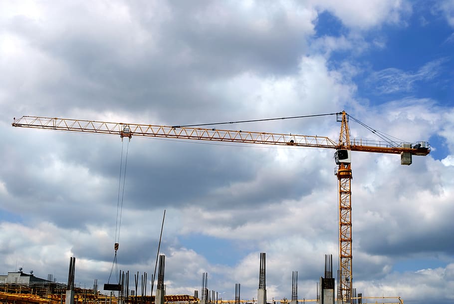construction crane, building, city, architecture, sky, the design of the HD wallpaper