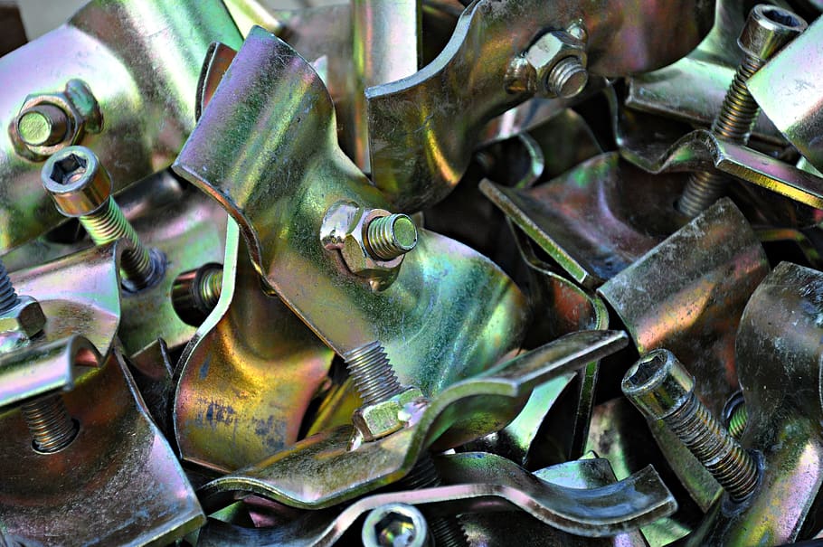 clamp, nut, bolt, screw thread, equipment, gear, tool, steel HD wallpaper