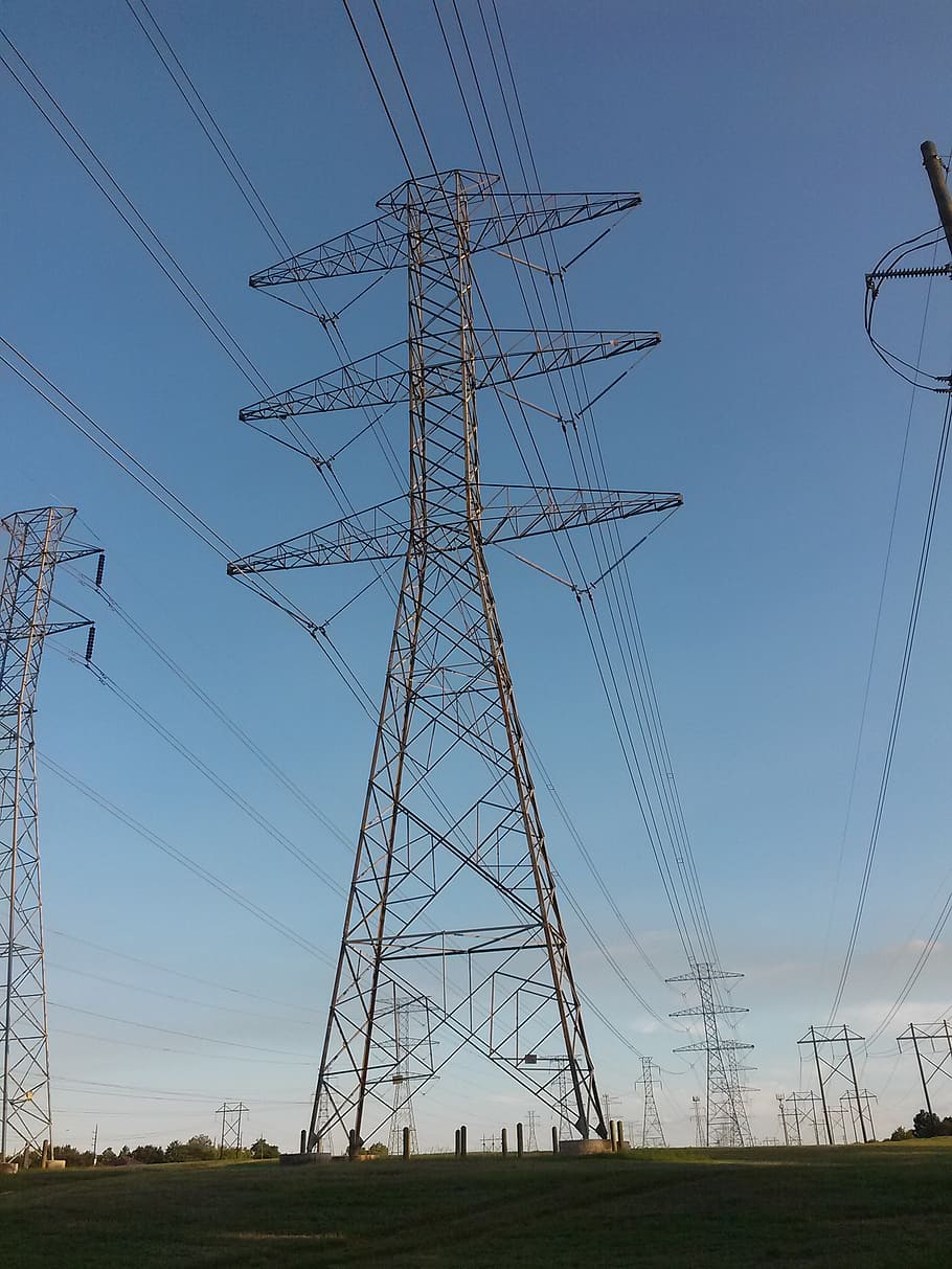 electrical, park, sky, blue, nature, energy, technology, electricity HD wallpaper