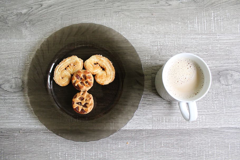 food, snacks, latte, refreshment, food and drink, directly above HD wallpaper