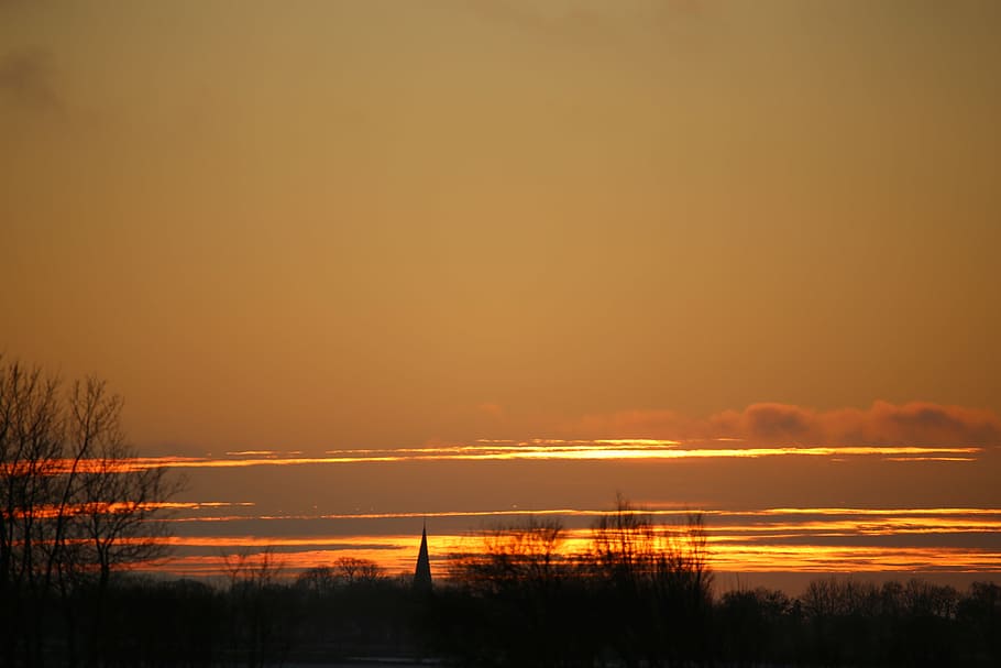 sunset, himmel, cloud, sky, the evening sky, landscapes, scenics - nature HD wallpaper