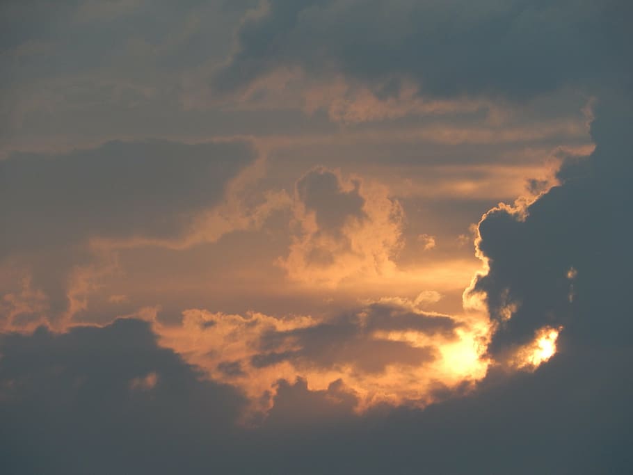 sunset, the sun, sky, light, clouds, west, cloud - sky, beauty in nature HD wallpaper