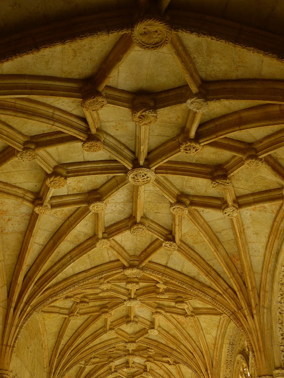 blanket, vault, ornament, interior view, old, gothic, star HD wallpaper