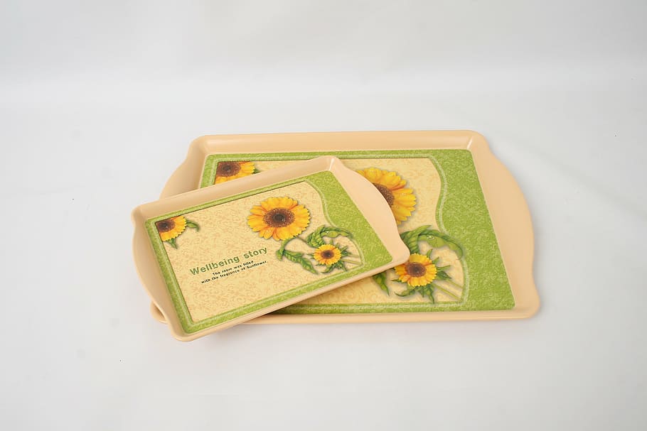 tray, sunflower, serving, studio shot, indoors, food and drink HD wallpaper