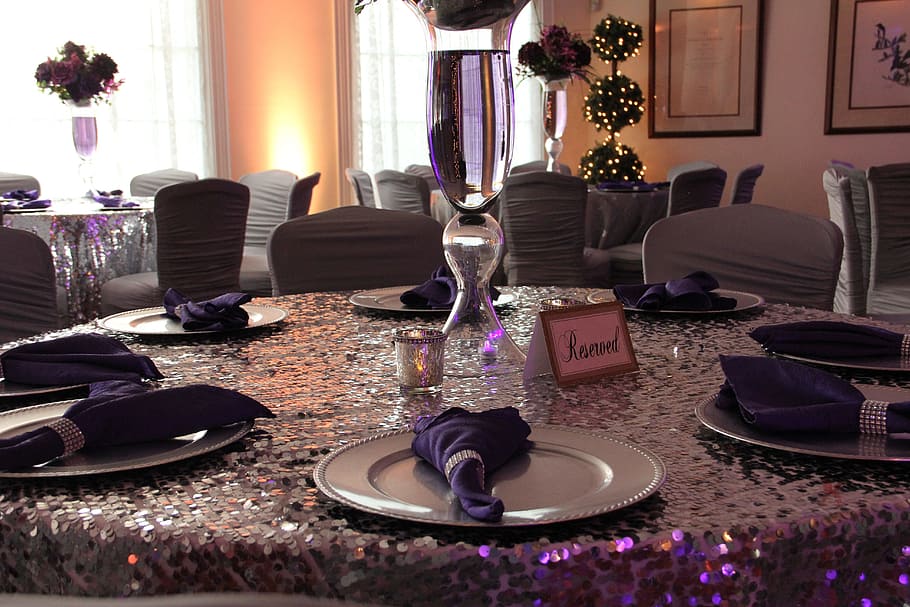 white ceramic plates, reserved, table, wedding, tablescape HD wallpaper
