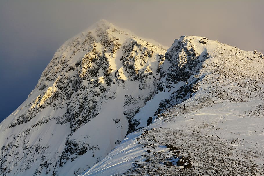 ice-covered mountain wallpaper, mountain scenery, rock, cliff HD wallpaper