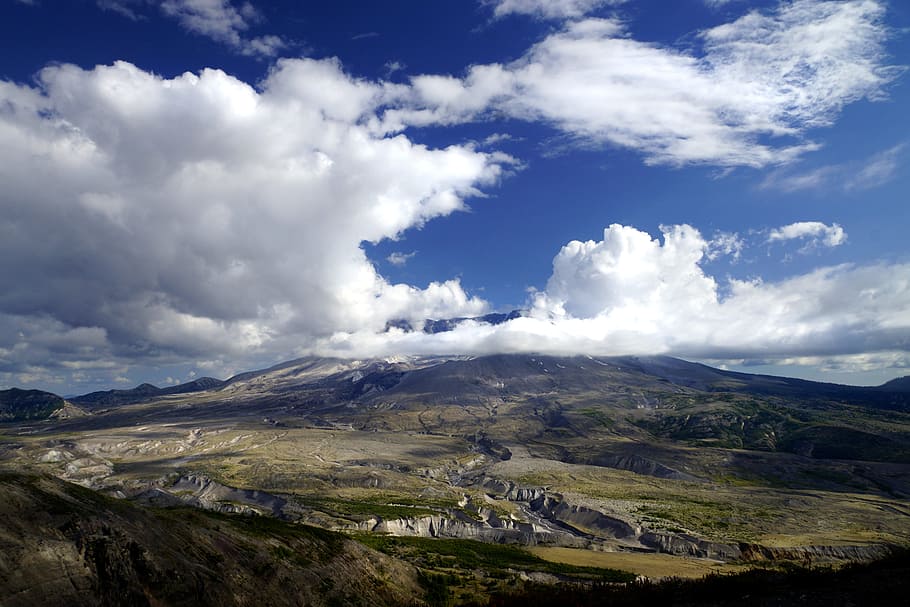volcano, mt st helens, mountain, cloud - sky, environment, scenics - nature HD wallpaper